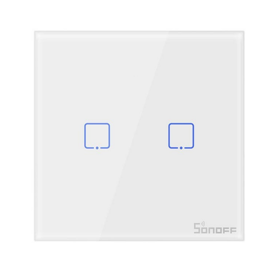 Telecomanda wireless Wifi + RF, 2 canale, alb, 433MHz, Sonoff T2EU2C-RF