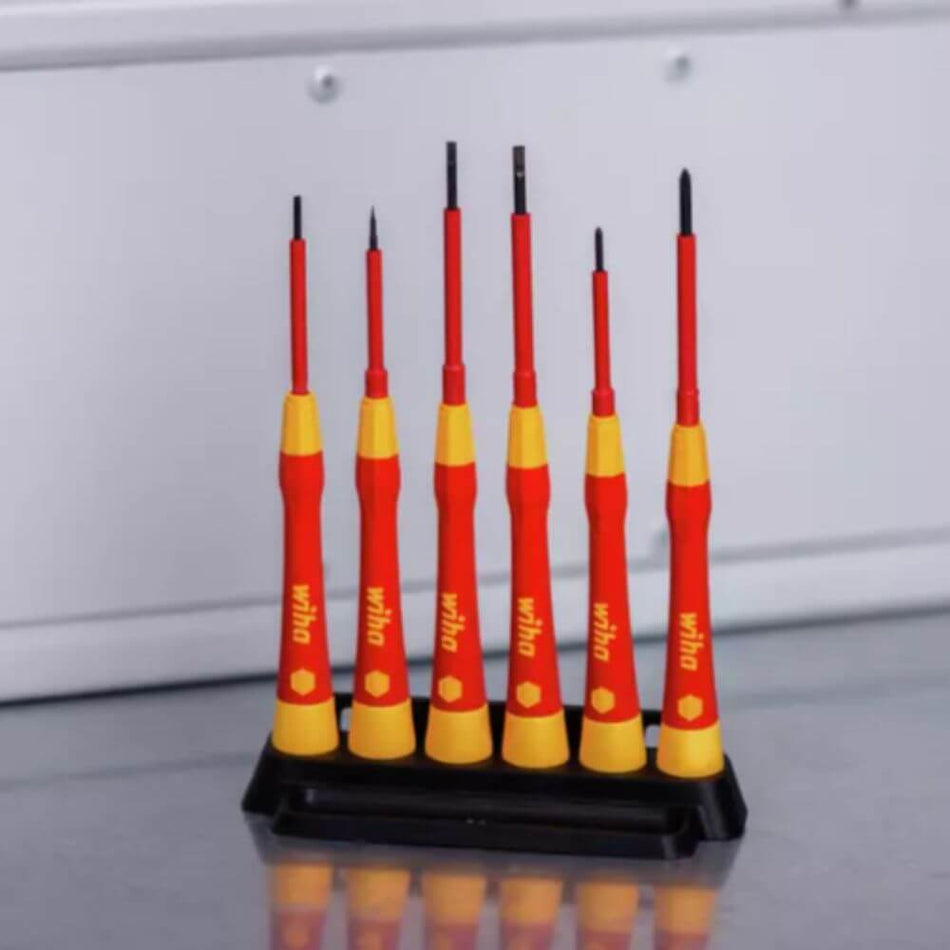 Set 6 surubelnite izolate de precizie PicoFinish cu suport, Wiha 42989