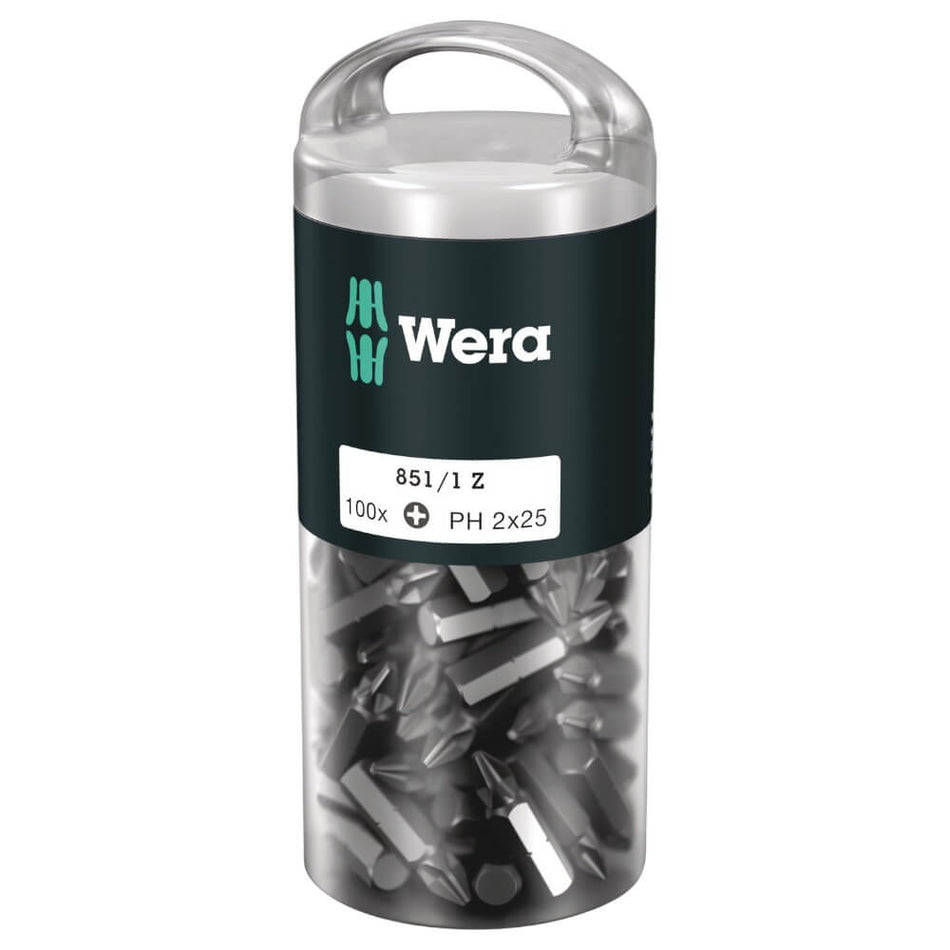 Set 100 biti Philips PH2 x 25 mm 851/1 Z DIY - Wera 05072441001