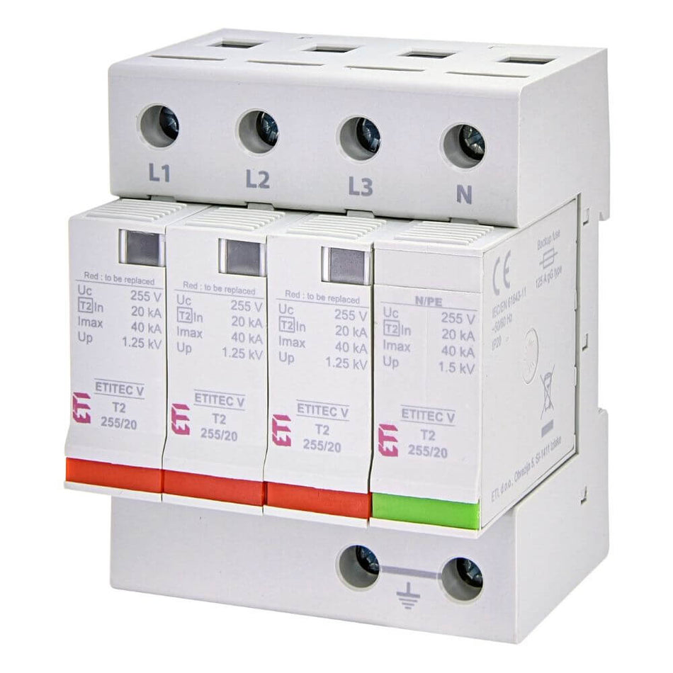 Protectie la suprateniune ETITEC V T2 255/20 3+1 - ETI 002442957