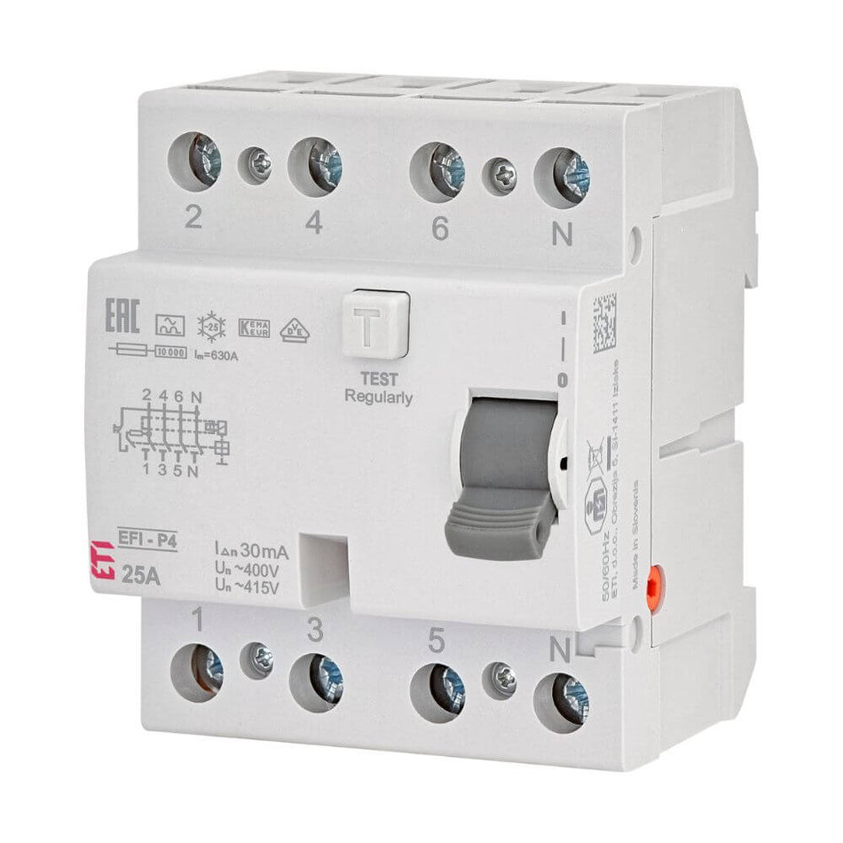 Diferential RCCB EFI-P4 A 25/0.03 ETI 002061511