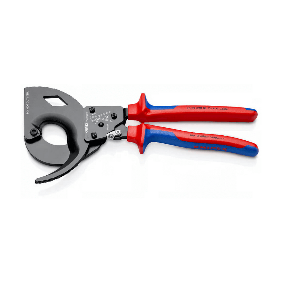 Cleste cu clichet in trei trepte pentru cabluri electrice Knipex 95 32 320