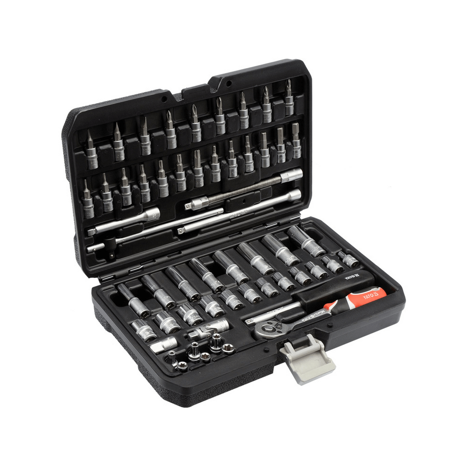 Trusa chei tubulare si biti 1/4", 56 piese - Yato YT-14501