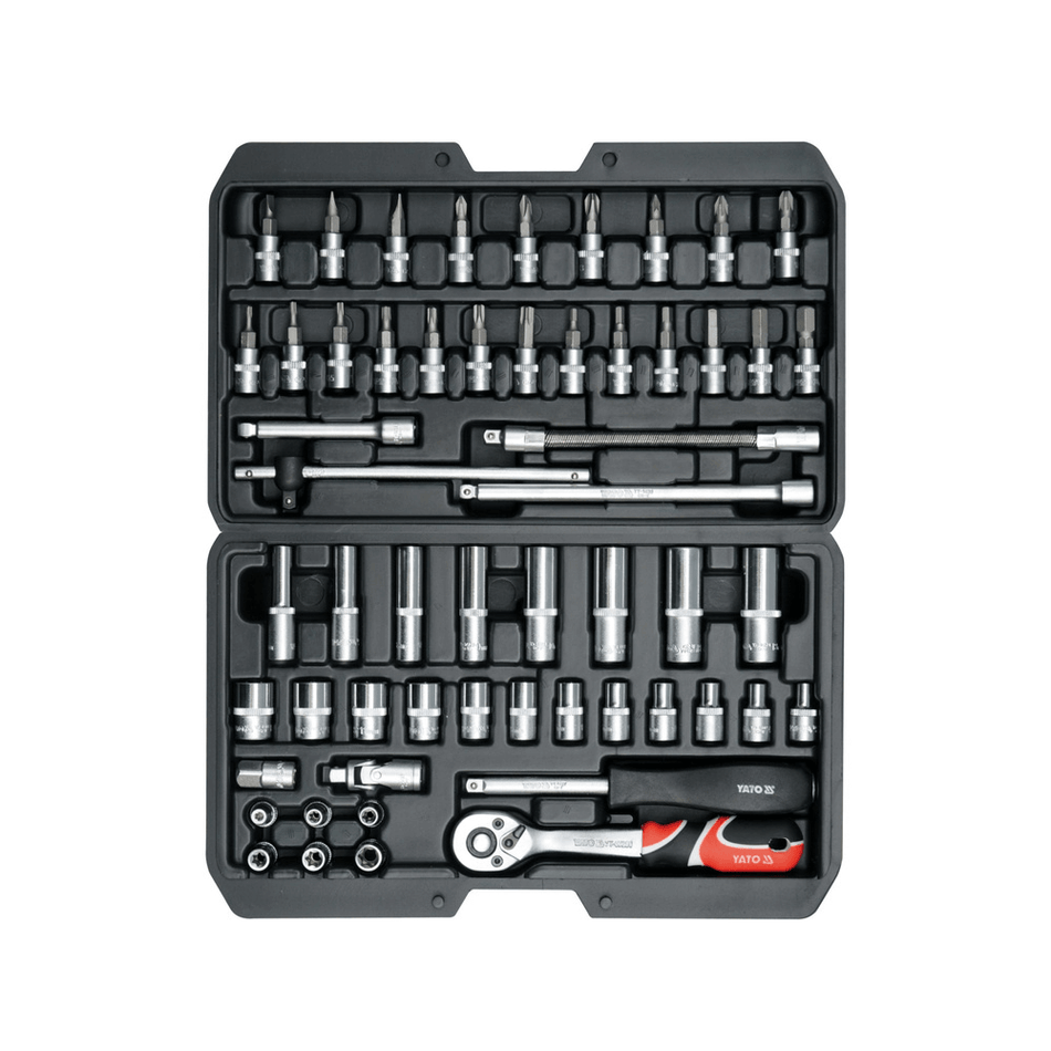 Trusa chei tubulare si biti 1/4", 56 piese - Yato YT-14501