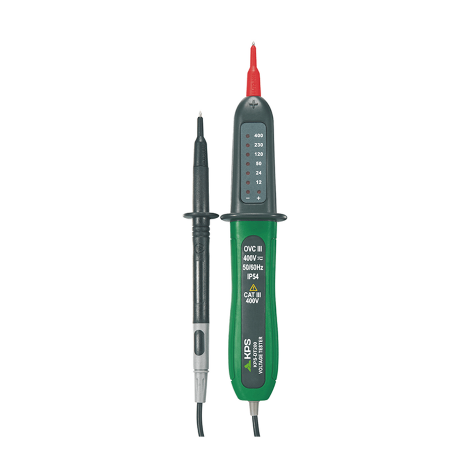 Tester tensiune cu 2 poli 12–400 V AC/DC – KPS DT200