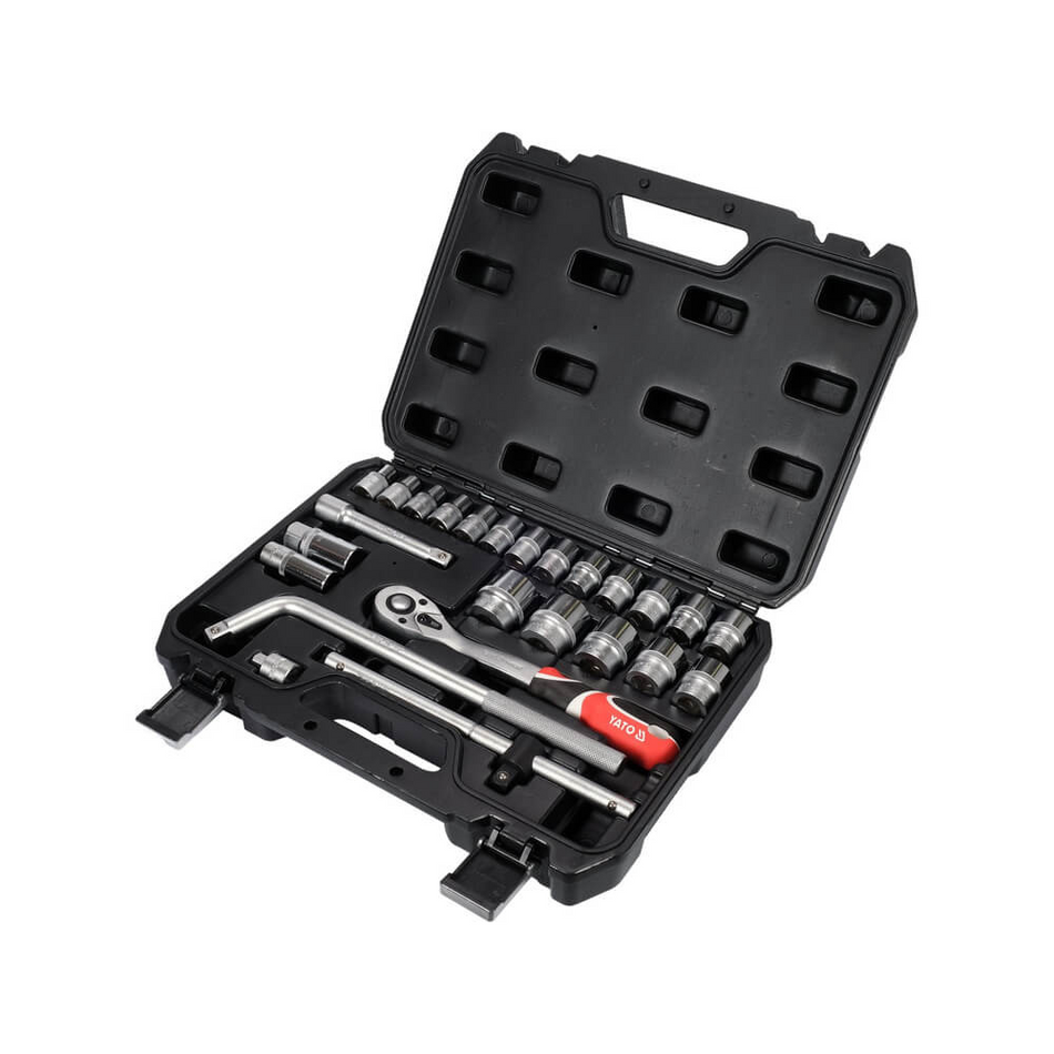 Trusa scule Yato YT-38741 25 piese cu tubulare CrV si clichet 72 dinti
