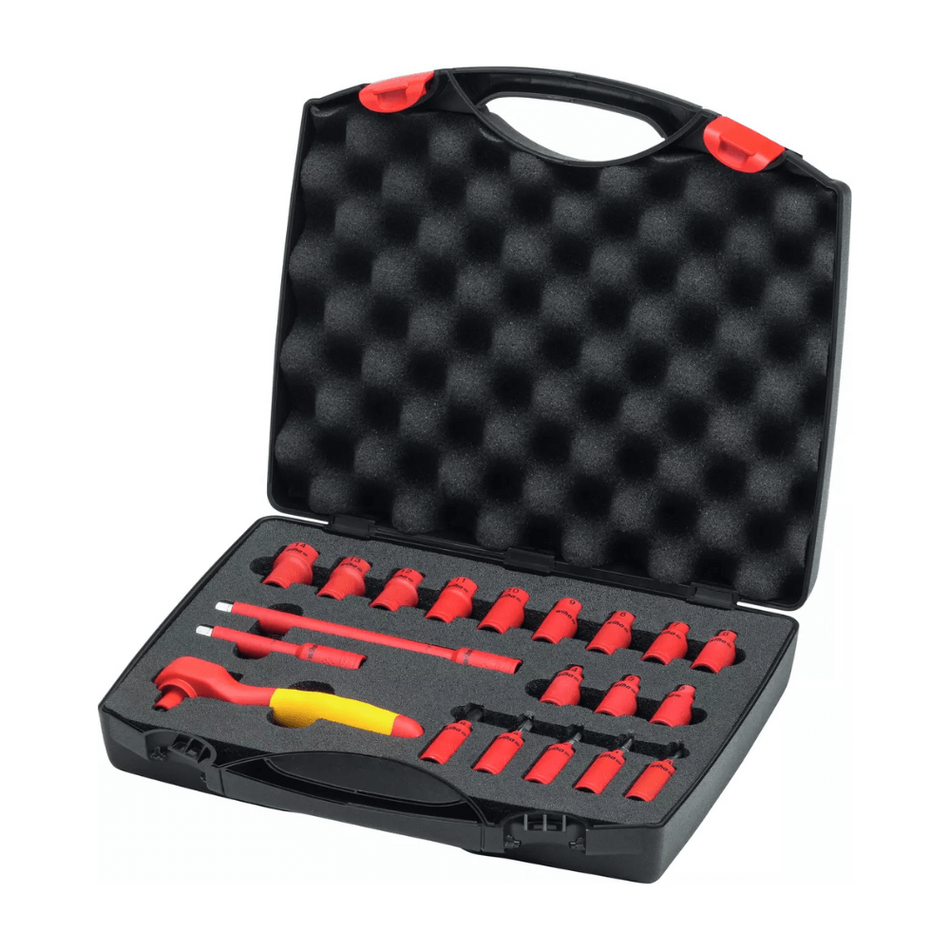 Set 20 piese chei tubulare izolate VDE Wiha 43025 pentru electricieni