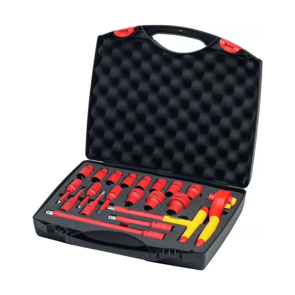 Set 21 unelte Wiha 43024 izolate VDE cu tubulare si antrenor cu clichet 1/2"