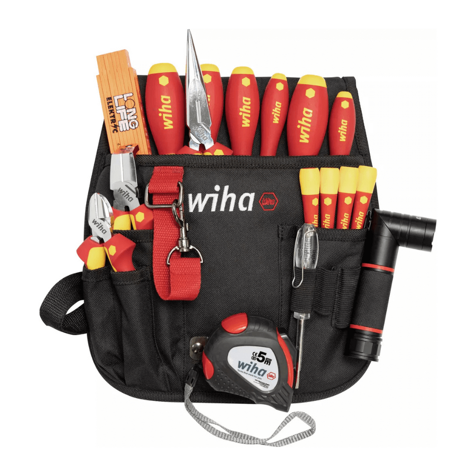 Set 18 unelte pentru electricieni izolate VDE cu husa inclusa Wiha 44574