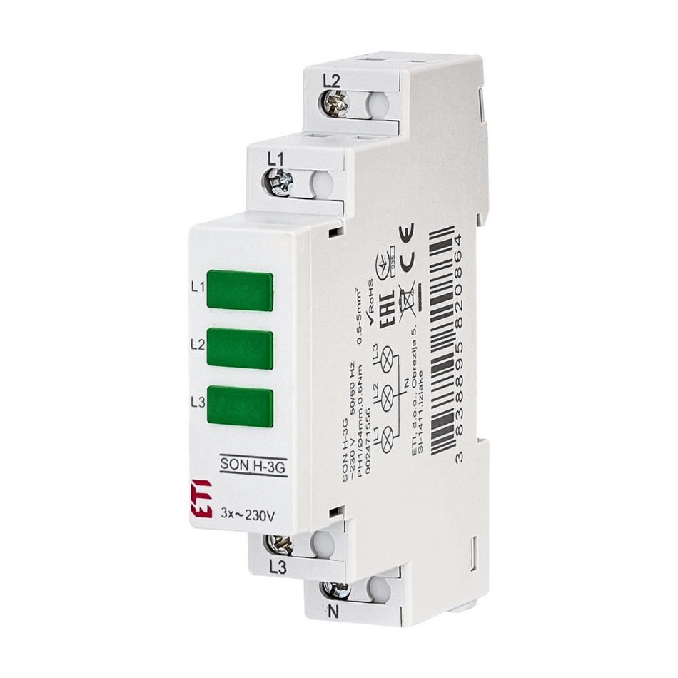 Indicator tensiune modular 3 poli 230V ETI SON H-3G 002471556
