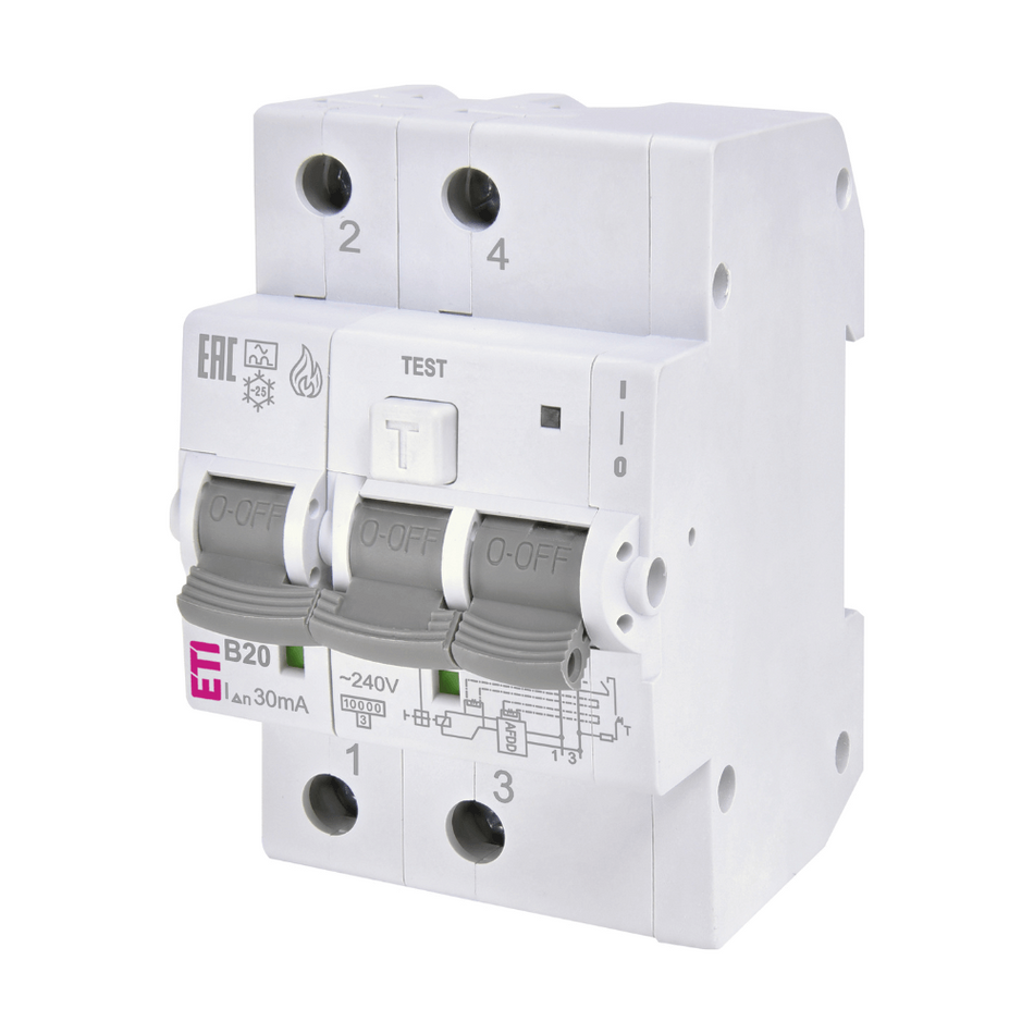 Dispozitiv modular de protectie arc electric AFDD RCBO 20A 240V ETI 002173815