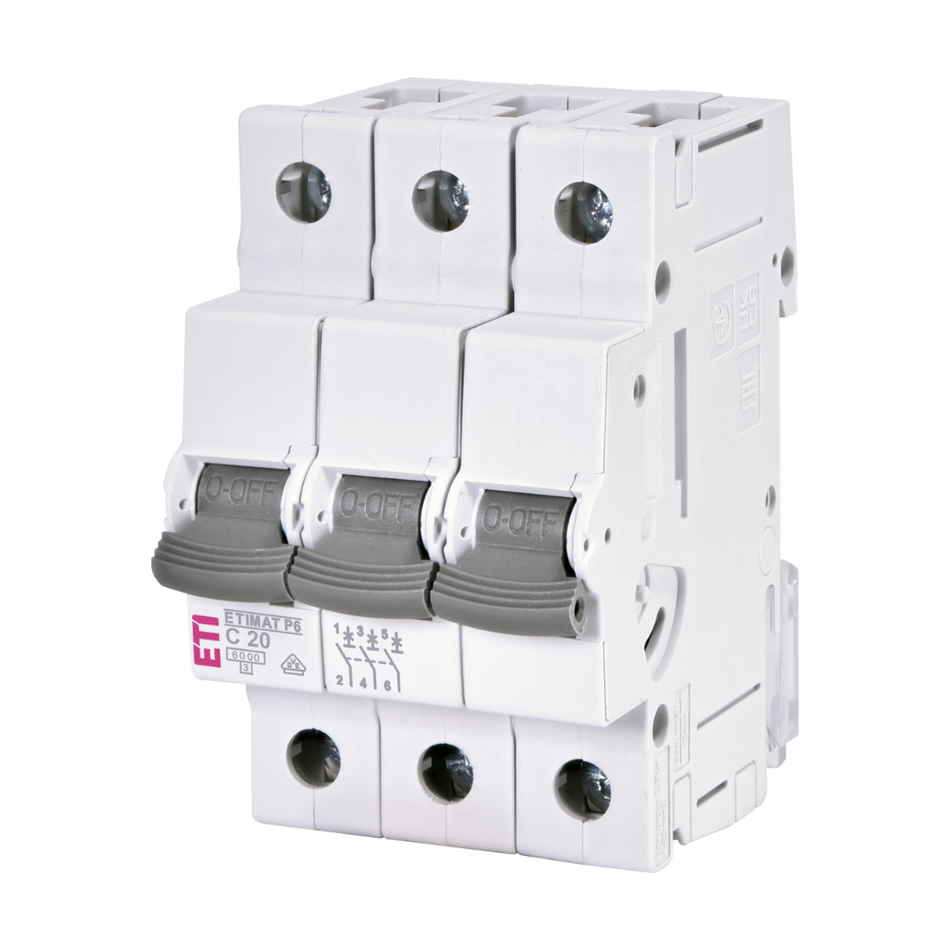 Siguranta automata ETIMAT P6 3p C20 curba C ETI 001900331