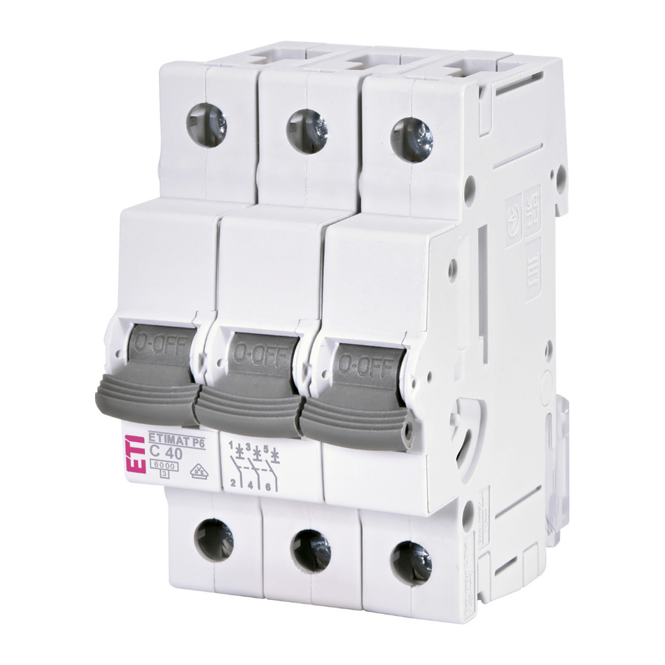 Intrerupator de circuit trifazat ETIMAT P6 3p C40 6kA ETI 001900334