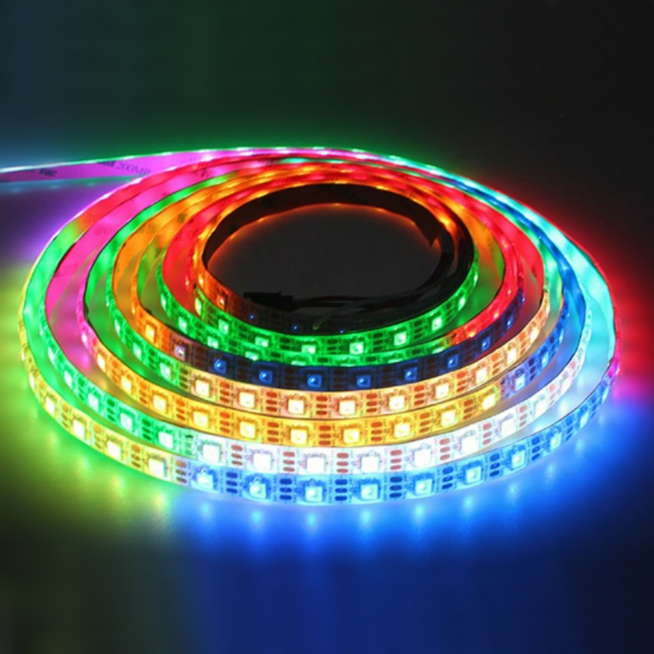 Banda LED multicolora, 5m, 60 LED/m, IP65 WS2812