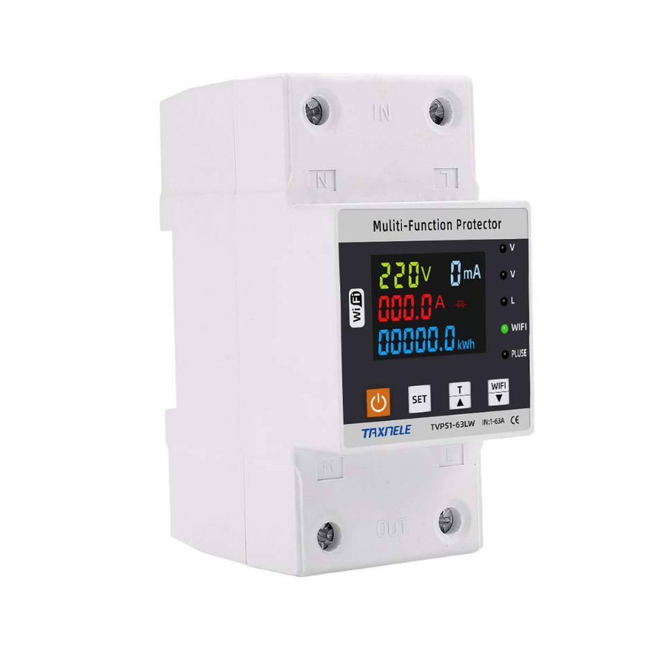 Releu de protectie la tensiune si curent, control de la distanta TAXNELE TVPS1-63LW