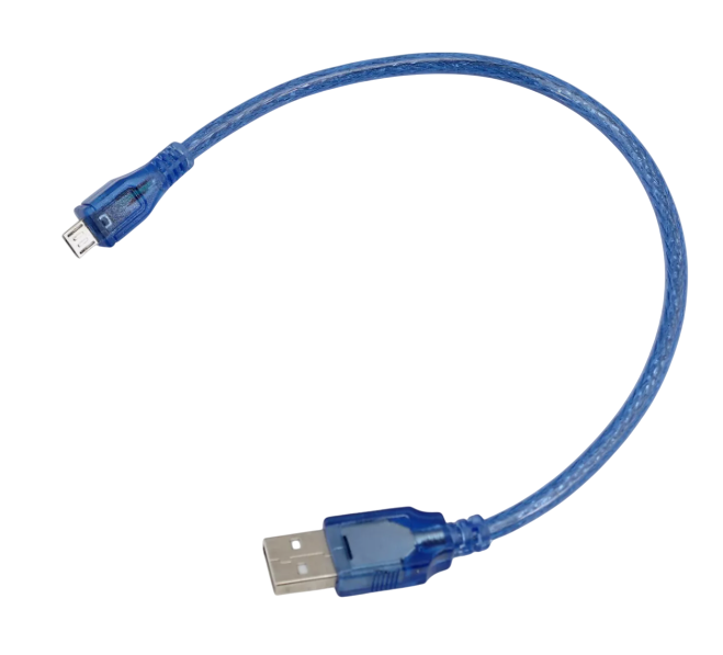 Cablu de date USB la micro USB 30 cm, albastru