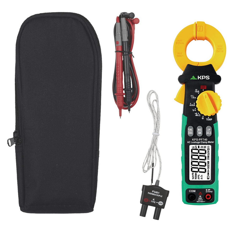 Clampmetru digital pentru curenti de scurgere, 1mA-150A AC, 600V AC/DC, TRMS, KPS PF740
