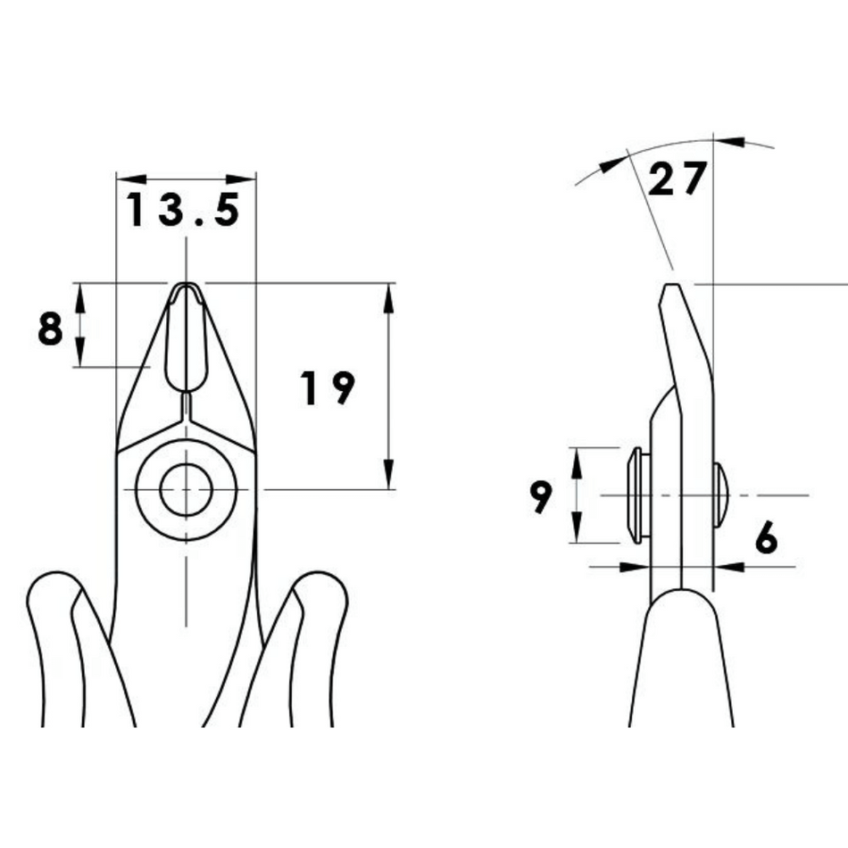 Cleste de precizie cu tais inclinat, 2.05mm, Pierciagomi TR 58