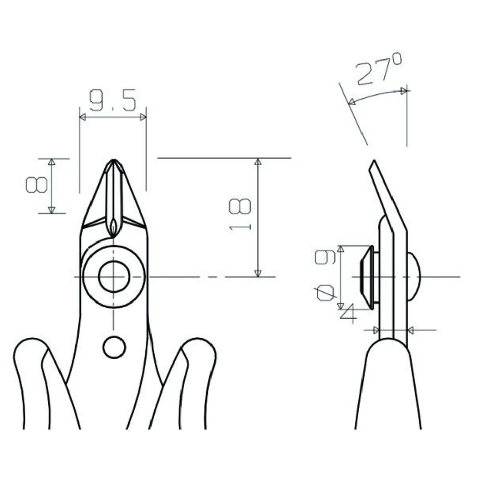 Cleste de precizie cu tais micro, 0.81 mm, Piergiacomi TR 20 M