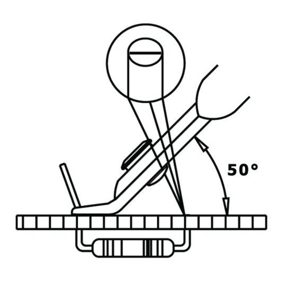 Cleste de precizie cu tais oblic, 1.3mm, Piergiacomi TR 25 50