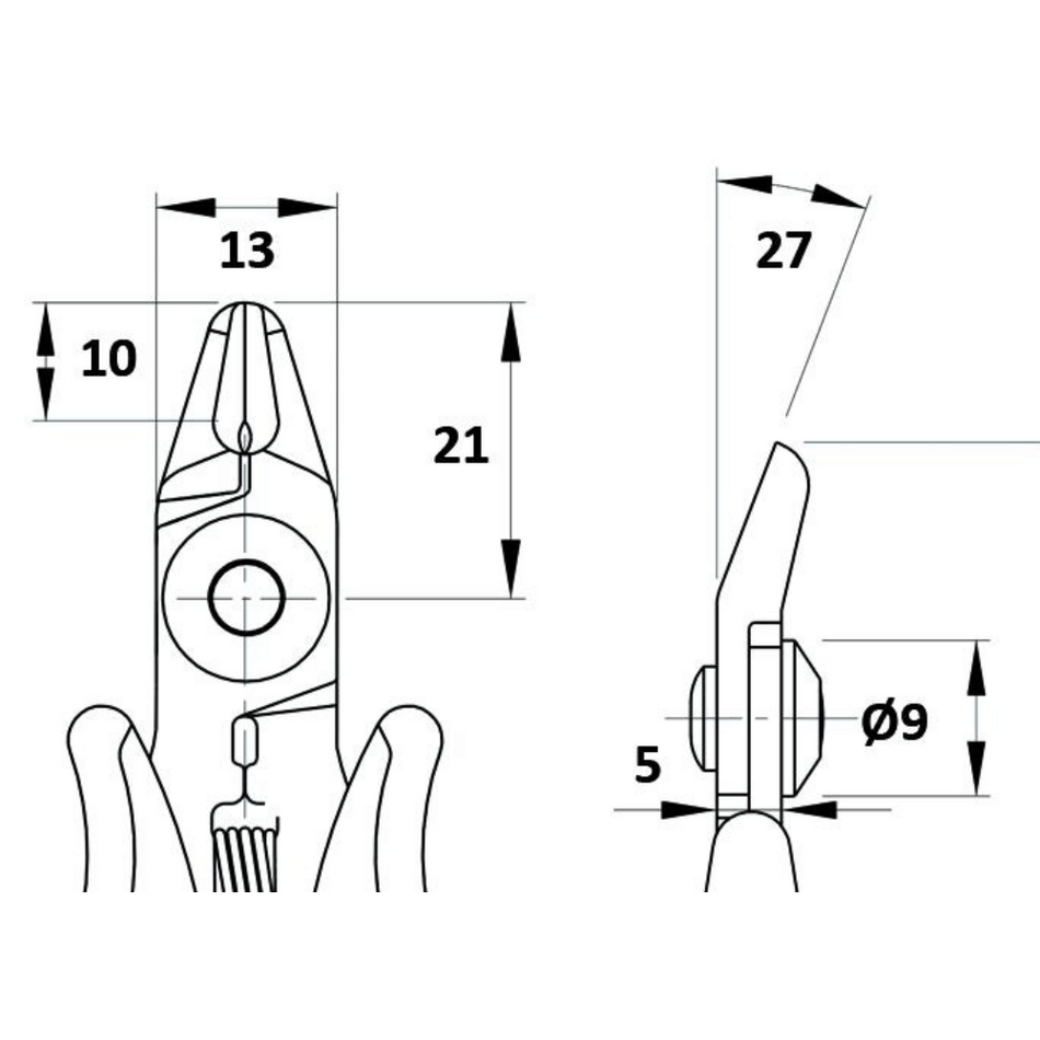 Cleste de precizie pentru miniatura, 2.00mm, Piergiacomi TR 5000 R