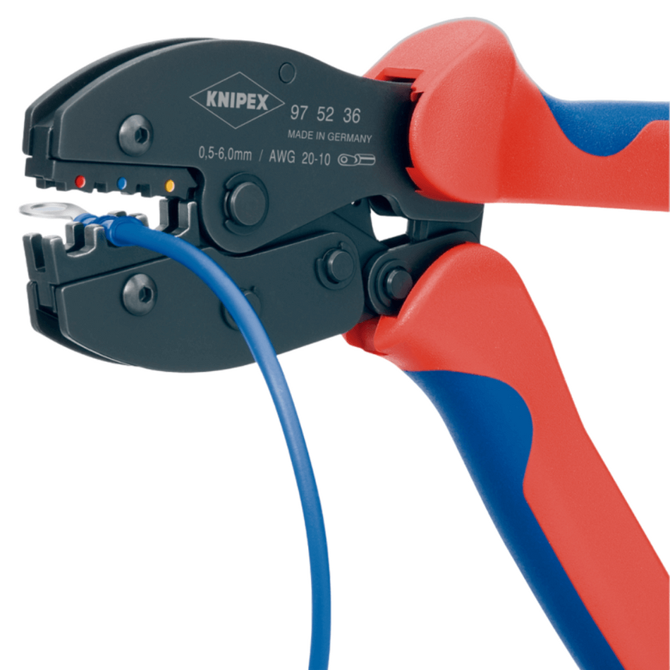 Cleste sertizare papuci izolati, cu fisa si cap-la-cap, 0.5 - 6.0 mm² Knipex PreciForce 97 52 36