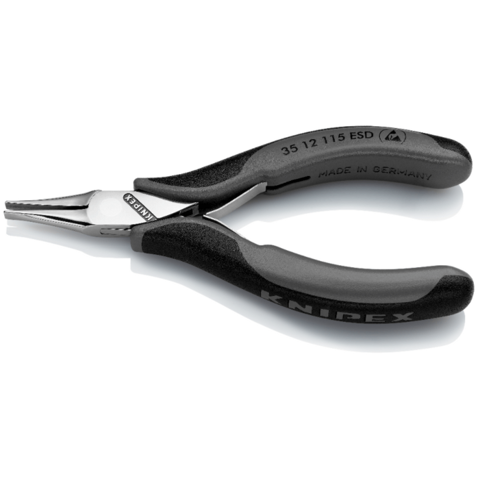 Cleste ESD de precizie pentru electronisti, cu varf plat, Knipex 35 12 115 ESD