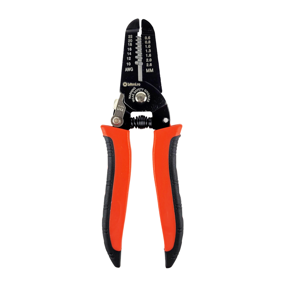 Cleste pentru dezizolat si taiat cabluri electrice 0.6 - 2.6mm², Bitmi 10110