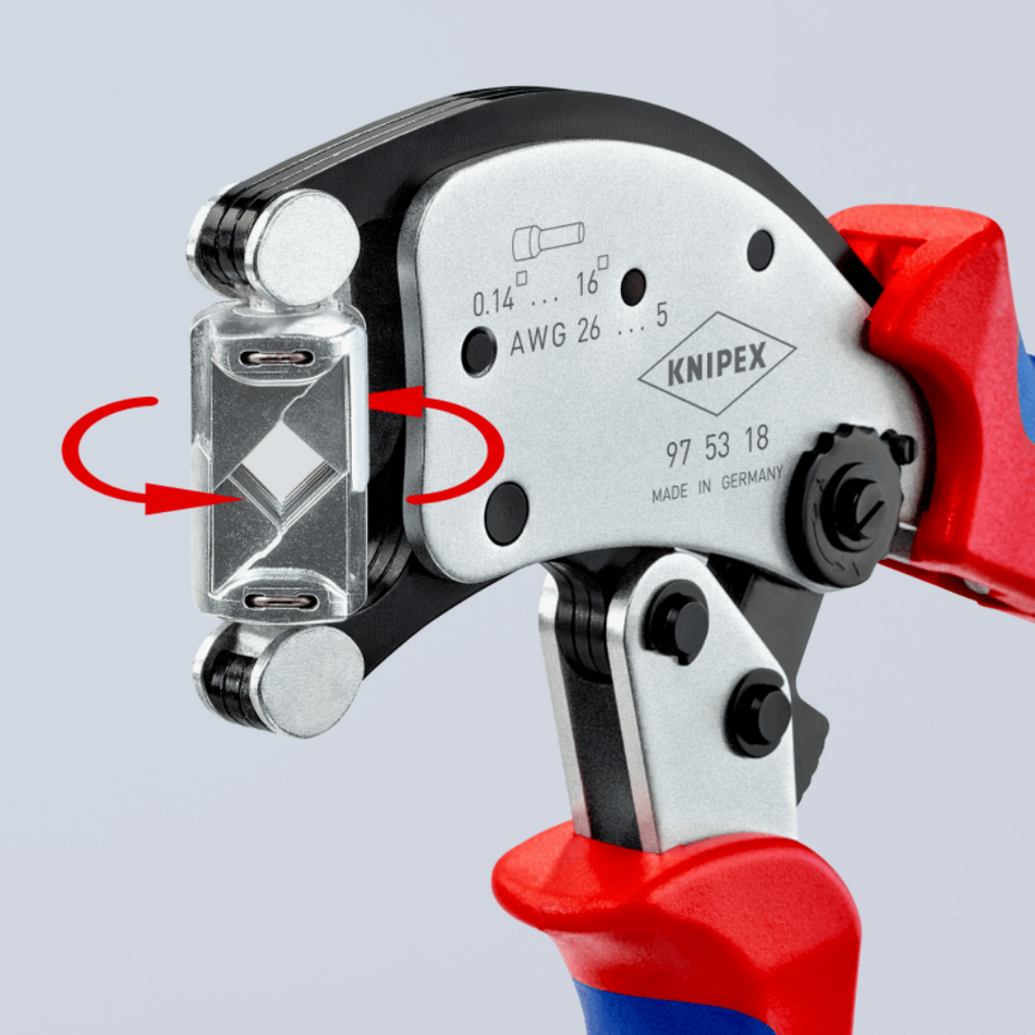 Cleste sertizare pini 0.14 - 16 mm² cu autoreglaj Knipex Twistor 97 53 18