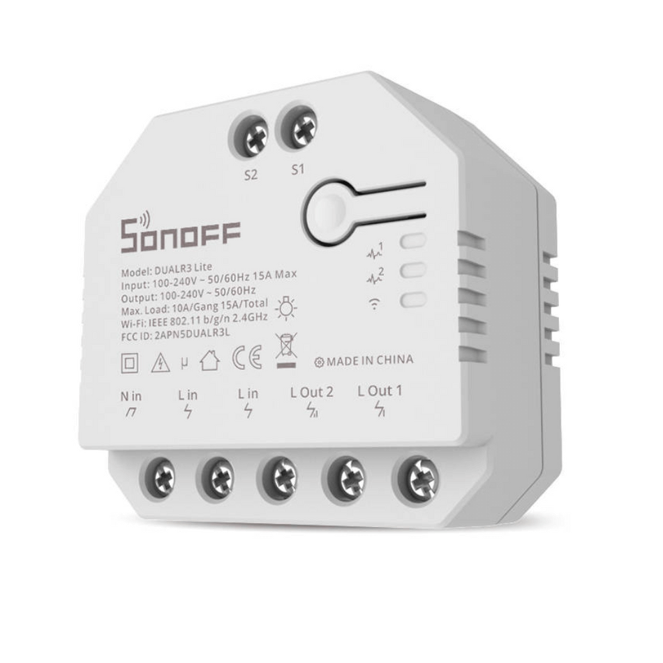 Releu Smart WiFi, 2 canale, Sonoff Dual R3 Lite