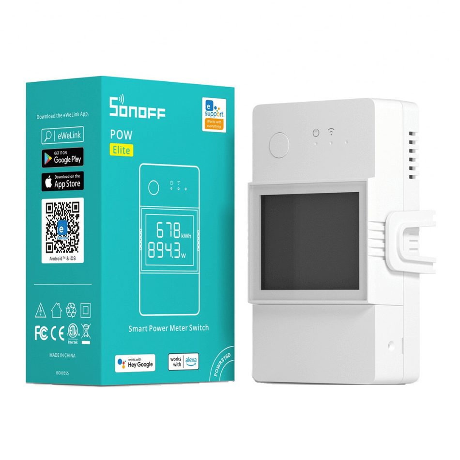 Comutator smart, monitorizare temperatura si umiditate, WiFi, Sonoff THR320D TH Elite