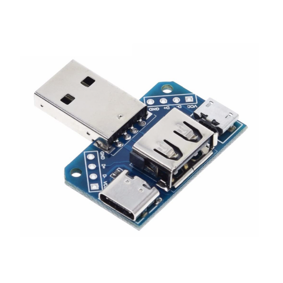 Adaptor USB la microUSB si Type-C 2.54mm 4 pini
