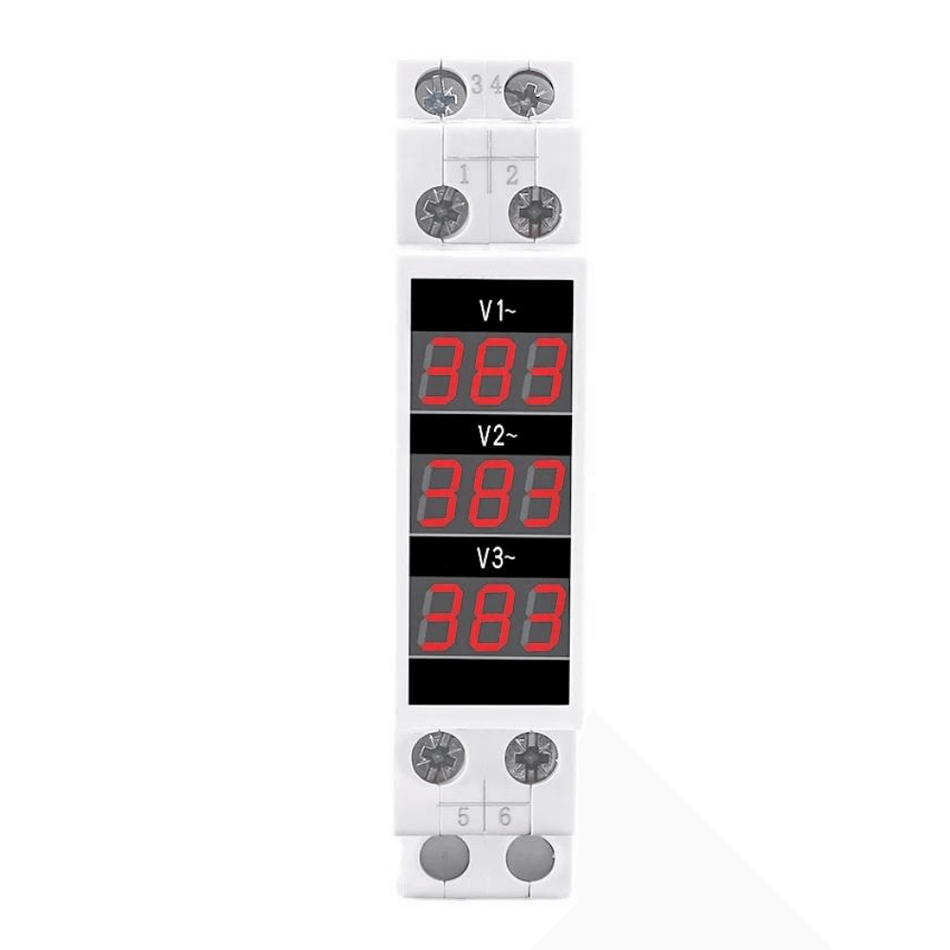 Voltmetru digital trifazic pentru sina tablou electric, 80-500V AC, TAXNELE TX-3R