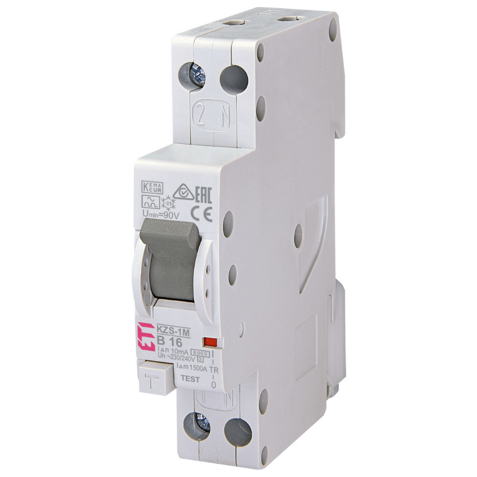 Diferential RCBO KZS-1M 1p+N A B16/0.01 6kA ETI 002176004