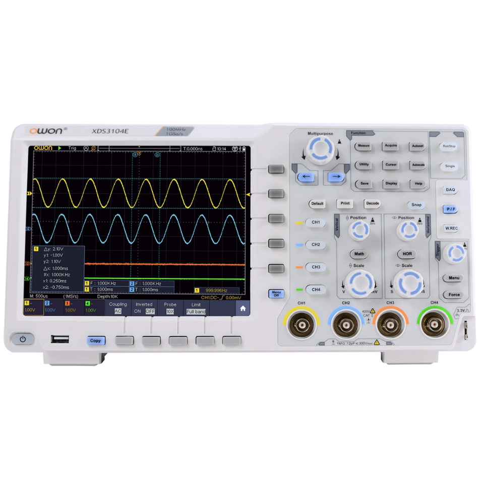 Osciloscop digital, 4 canale, 100MHz, 1GS/s, OWON XDS3104E
