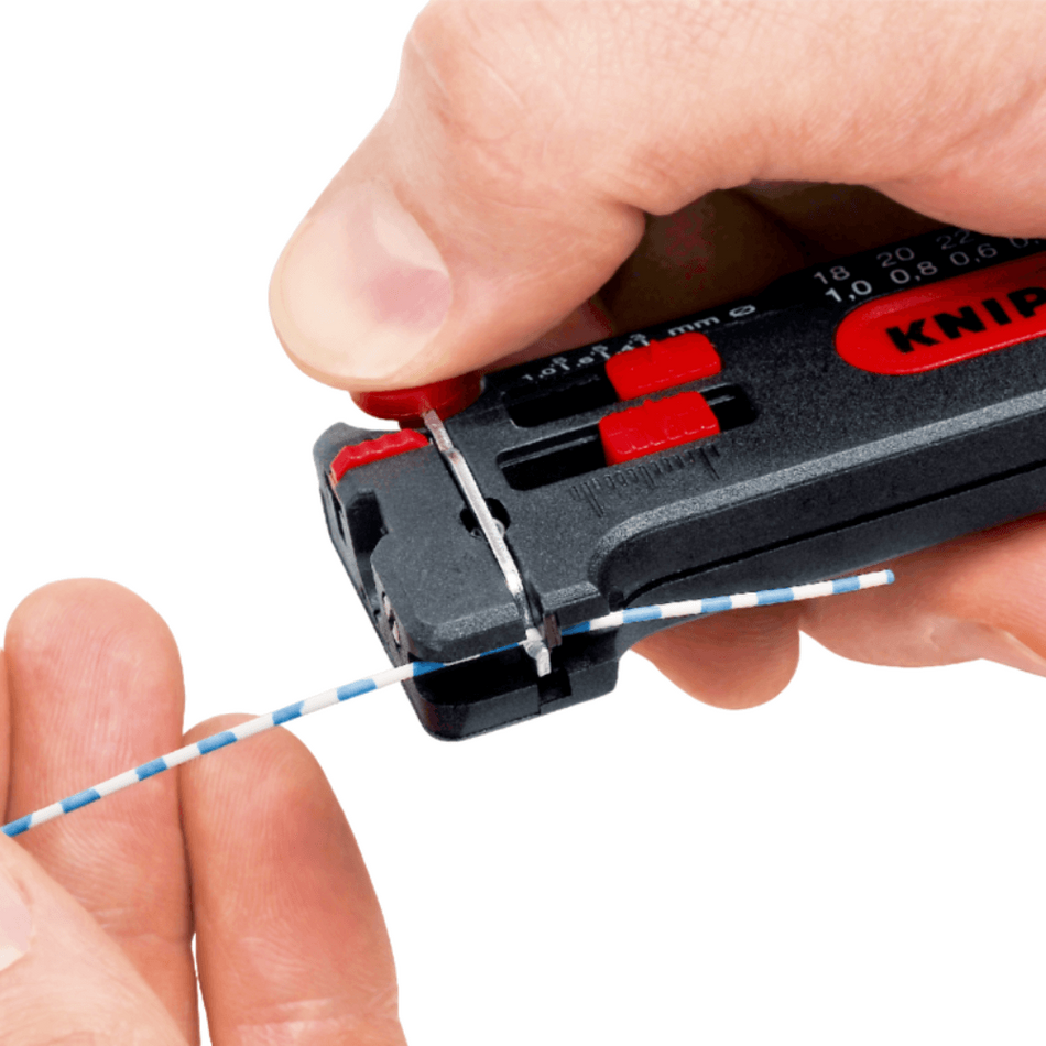 Mini unealta pentru dezizolat cabluri, Ø 0,3 - 1 mm, Knipex 12 80 100 SB