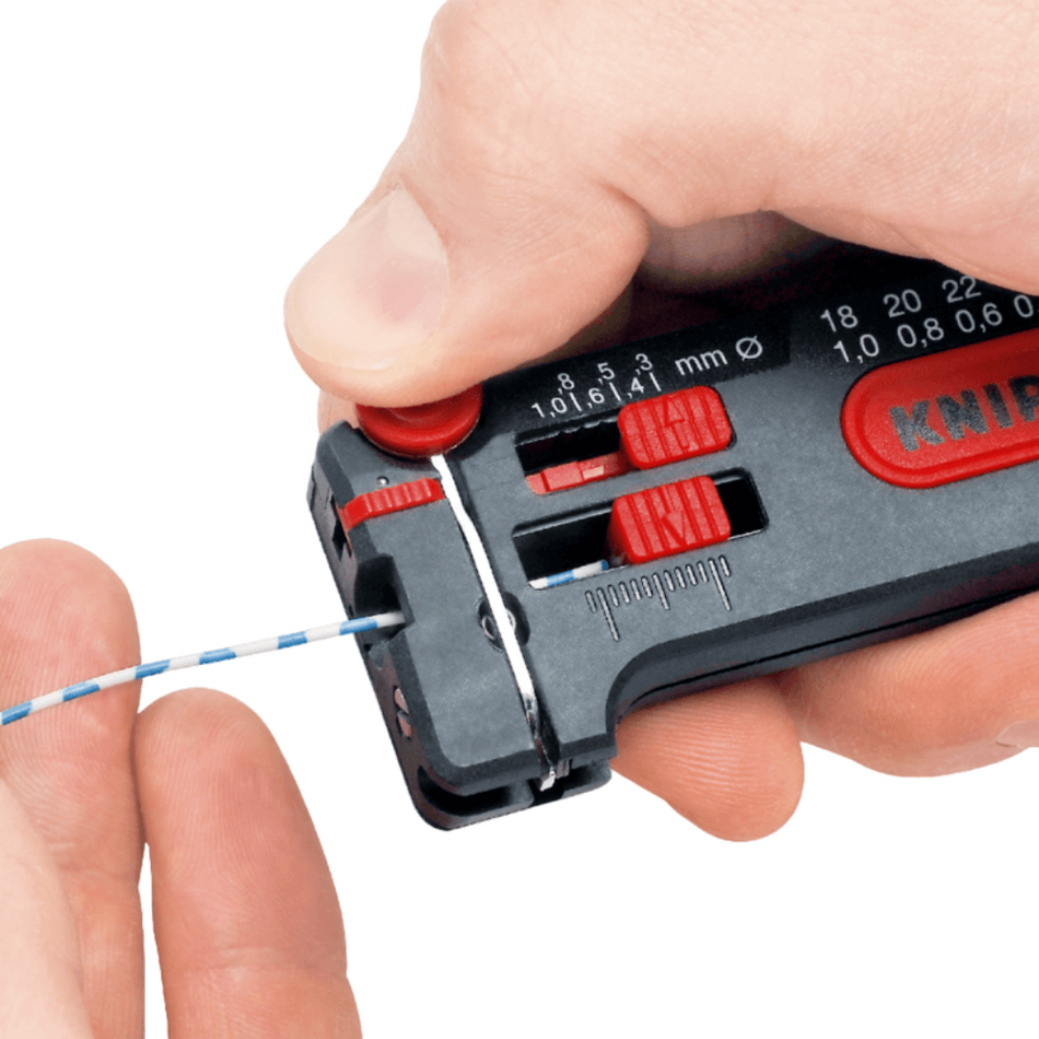 Mini unealta pentru dezizolat cabluri, Ø 0.12 - 0.4 mm, Knipex 12 80 040 SB