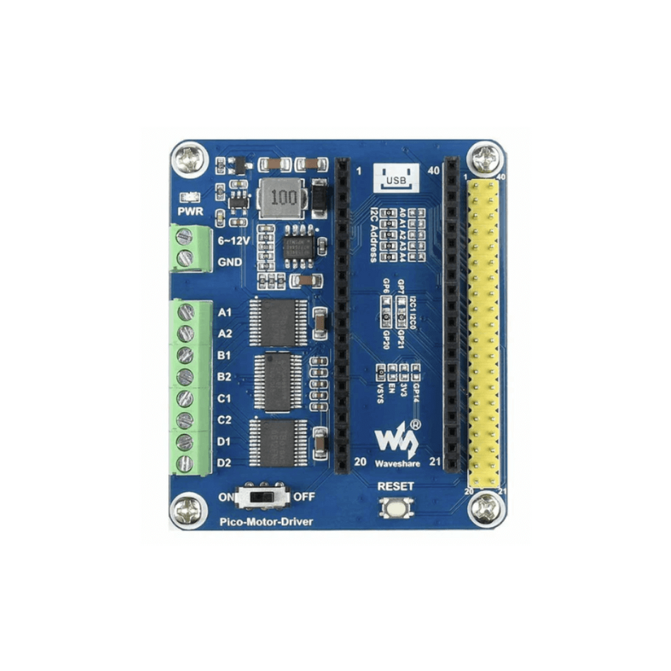 Driver motoare compatibil Raspberry Pi Pico cu TB6612FNG si PCA9685