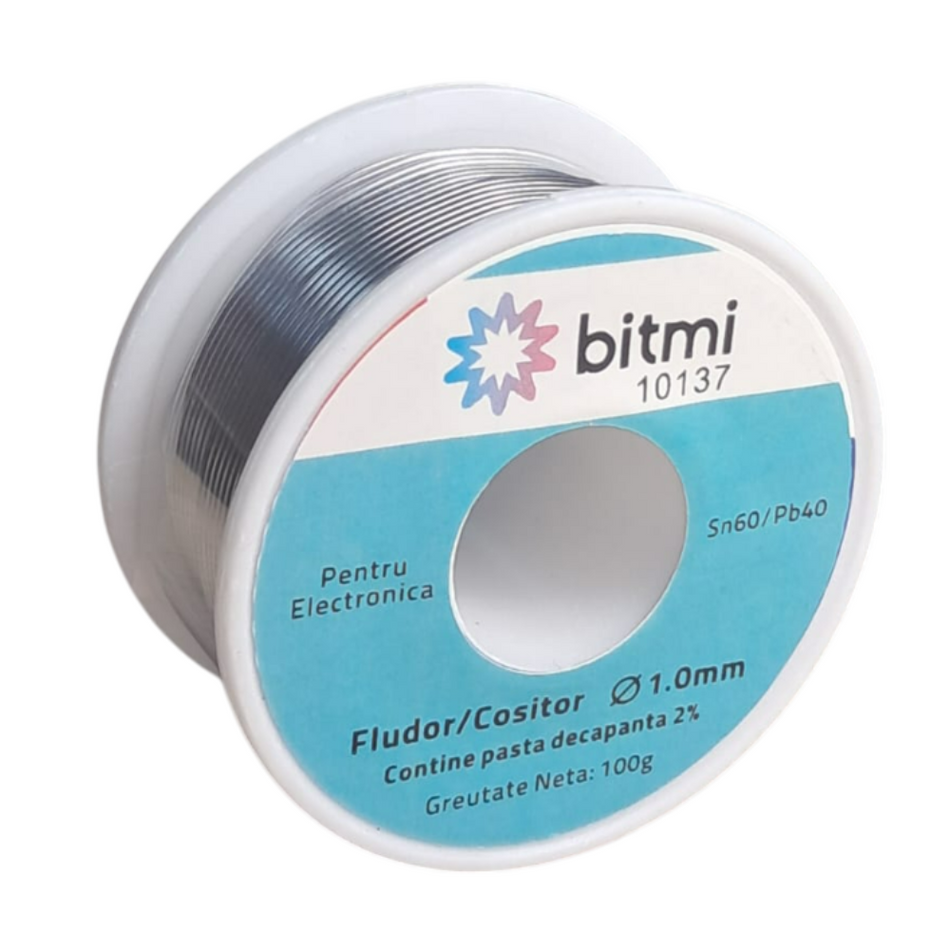 Fludor Sn60/Pb40 1.0mm 100g cu pasta decapanta, Bitmi 10137