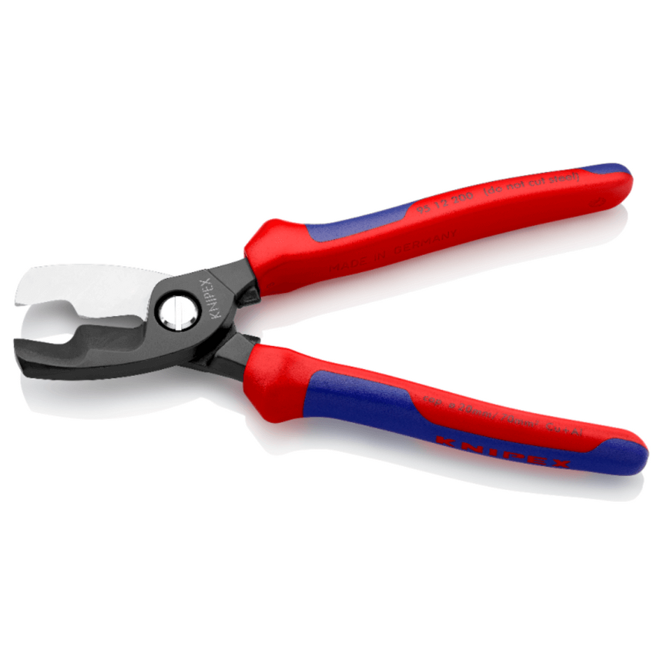 Cleste tip foarfeca cu tais dublu pentru taiat cabluri, 200 mm, Knipex 95 12 200