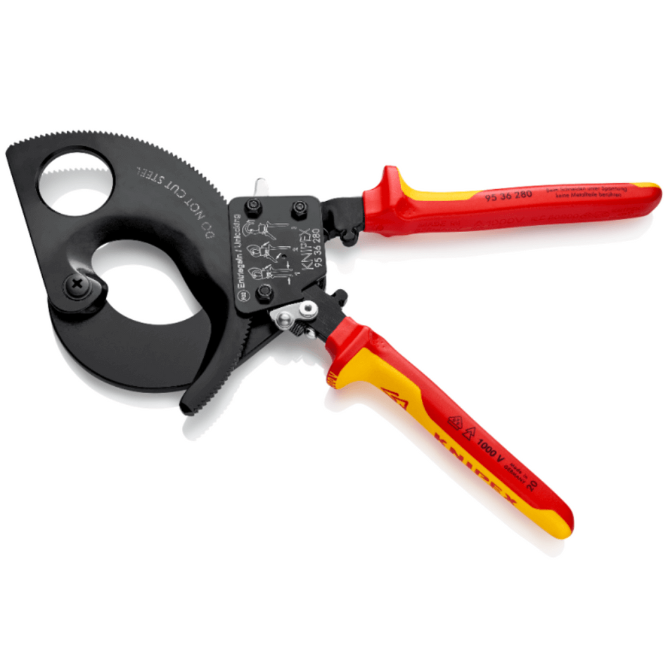 Foarfeca VDE cu clichet pentru taiat cabluri, Knipex 95 36 280