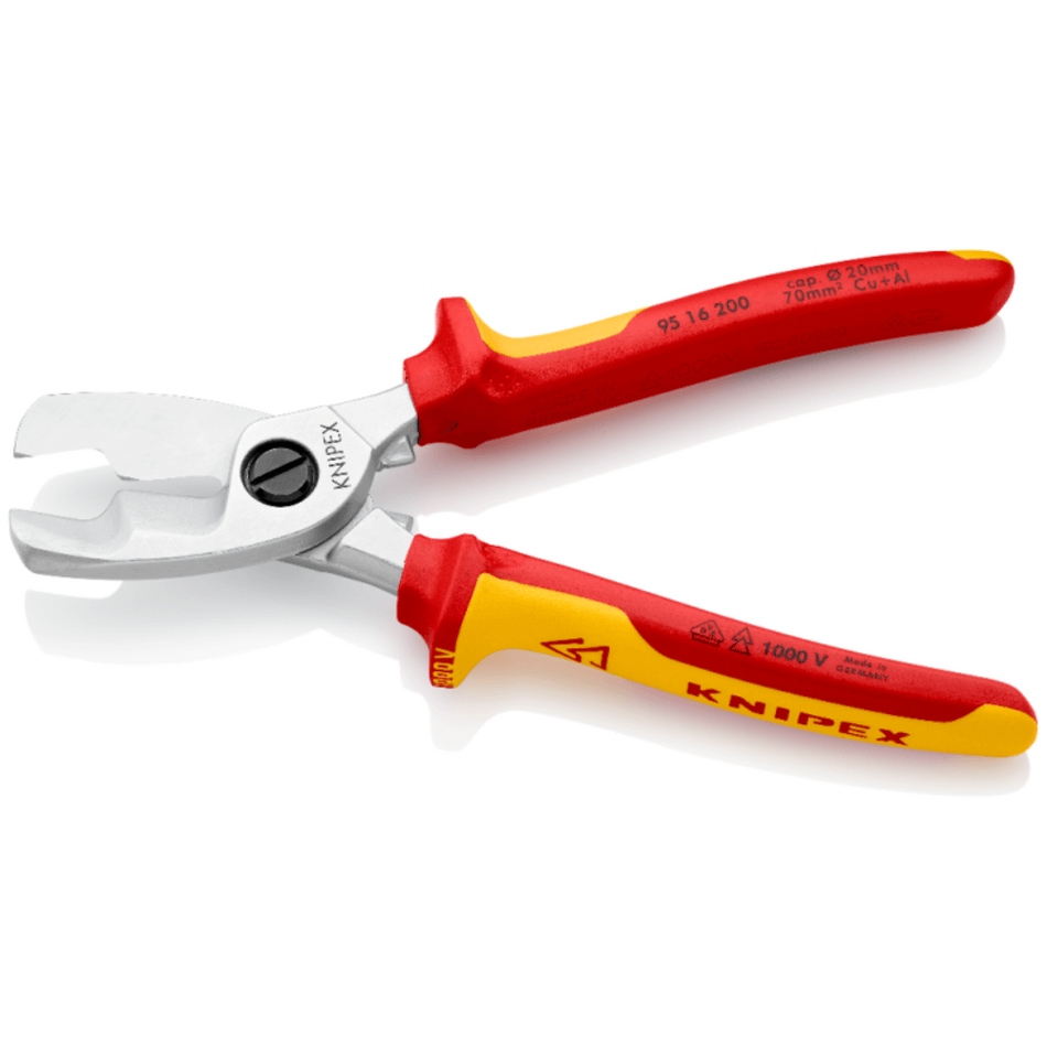 Foarfeca VDE pentru taiat cabluri, cu tais dublu, Knipex 95 16 200