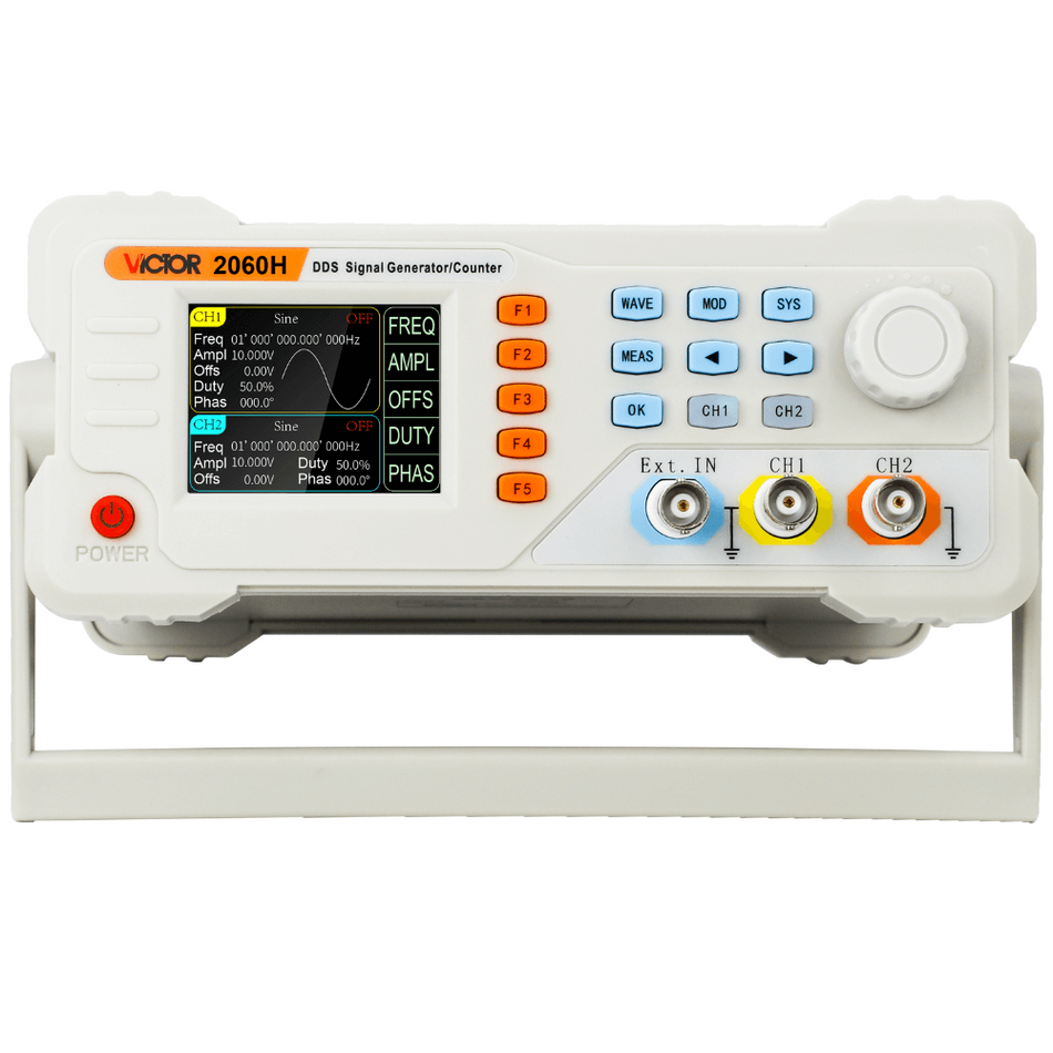 Generator de semnal, 2 canale, 60MHz, 200MSa/S, Victor 2060H