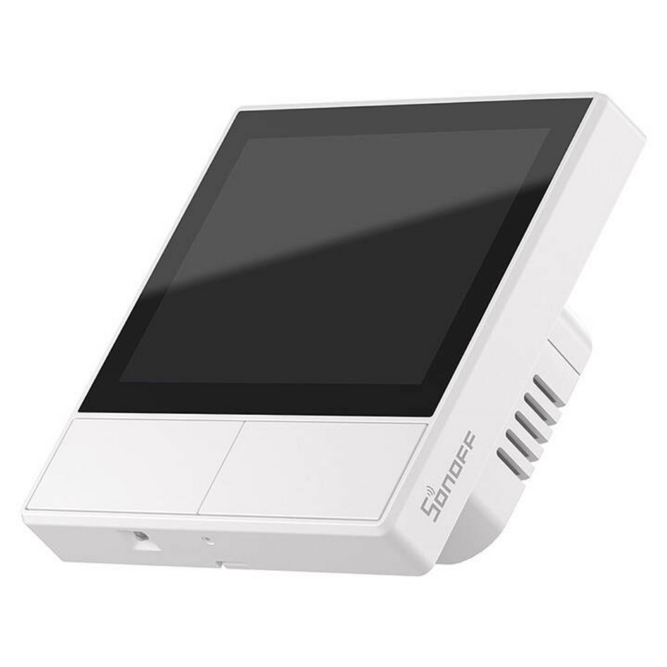 Intrerupator Smart cu 2 canale si ecran touch, alb, Sonoff NSPanel