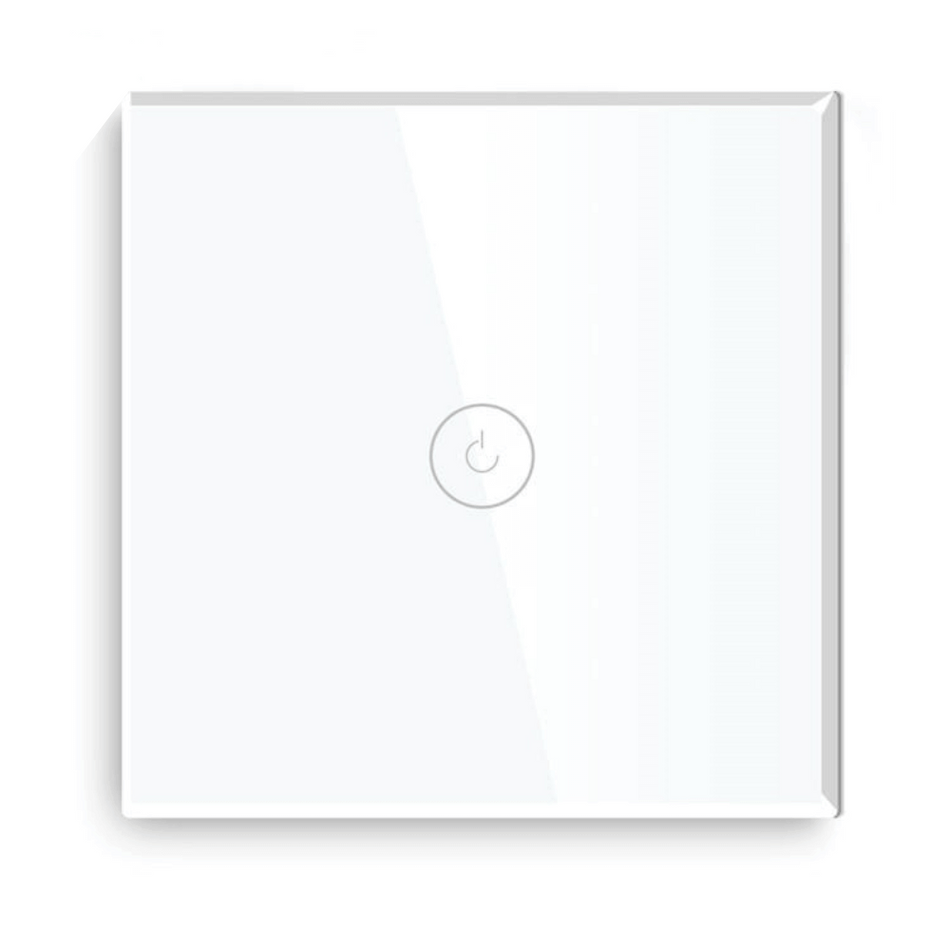 Intrerupator smart cu touch, Wifi, fara nul, 1 canal, alb, 10A, 2.4 GHz