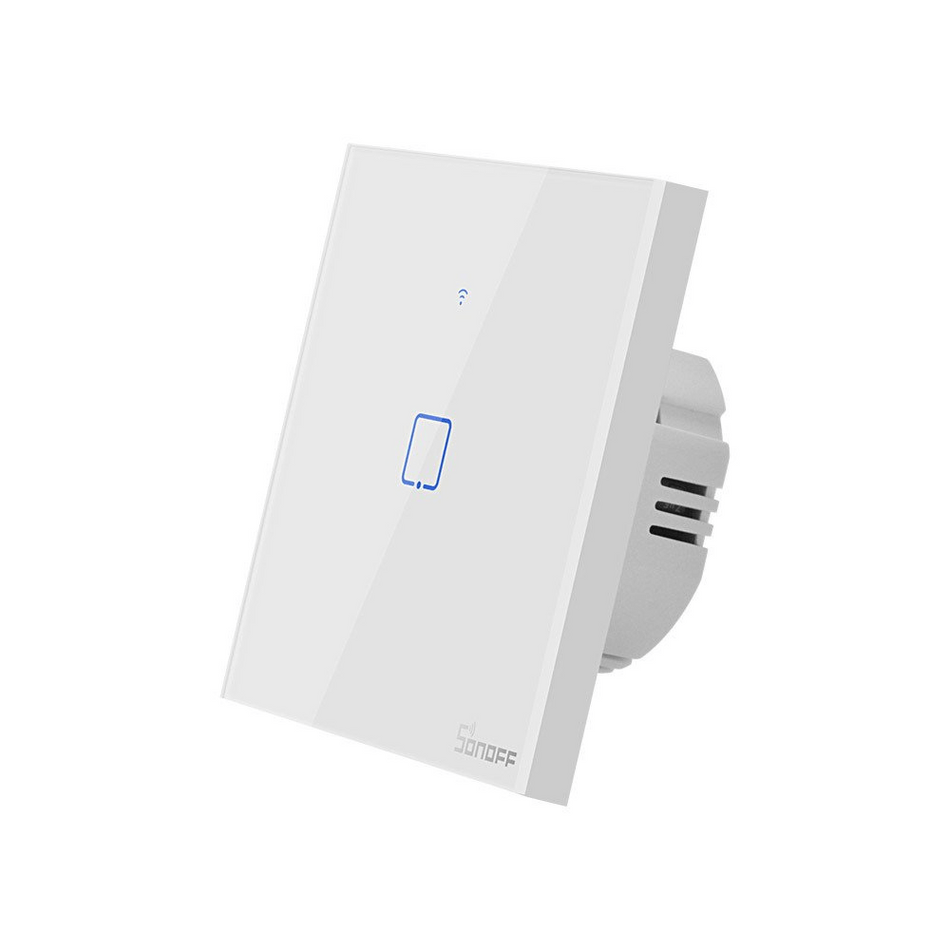 Intrerupator smart cu touch, Wifi + RF 433MHz, 1 canal, 2A, Sonoff T1EU1C-TX