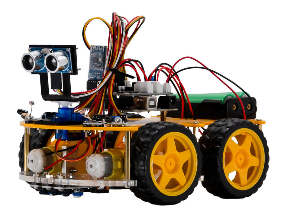 Kit de masina 4WD cu senzor ultrasonic HC-SR04, Bitmi 10088