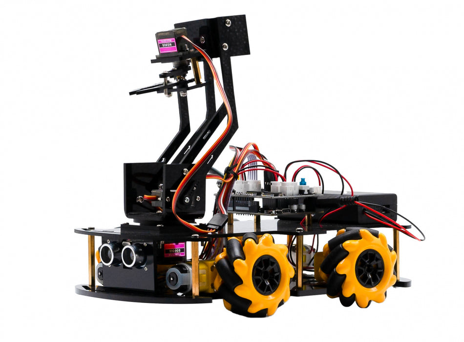 Kit de robot STEM 4WD cu brat robotic, Bitmi 10006