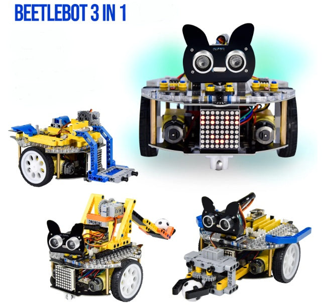 Kit robot educational Beetlebot 3 in 1 pentru Arduino si STEM, Keyestudio