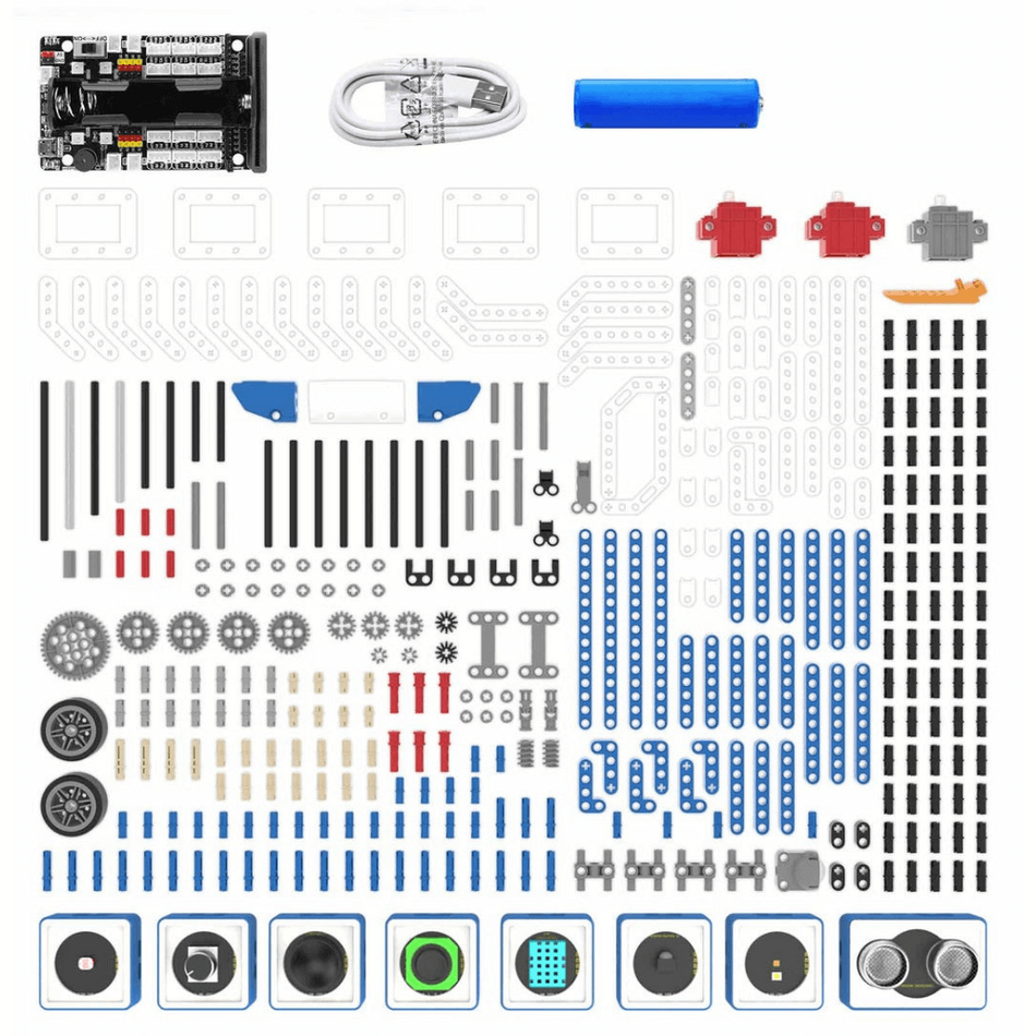 Kit robot educativ 16 in 1 Building:Bit pentru placa BBC Micro:bit V2/V1.5, Yahboom